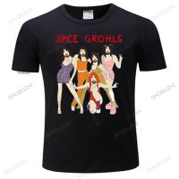 เสื้อยืดผู้ชายเสื้อยืดเสื้อยืดขบขันยี่ห้อ Spice Grohls ผู้ชายผู้หญิงเสื้อผ้าขนาดพิเศษผ้าฝ้าย Shubuzhi