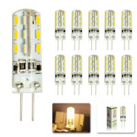 【YF】✕☬℗  10 pcs/lot G4 DC12V AC220V 2W Bulb 24leds SMD 3014 Led Corn Lamp for Bulbs Warm Cold