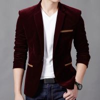 ZZOOI Mens Suit Blazers Coat Solid Color Fashion All-match Male Suit Slim Fit Spring Autumn Formal Weeding Meeting