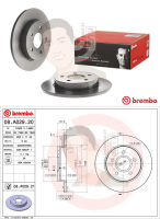 08 A029 21 จานเบรค ล้อ R (ยี่ห้อ BREMBO) รุ่น UV FORD Focus 1.6 1.8 2.0 ปี 2003-2011