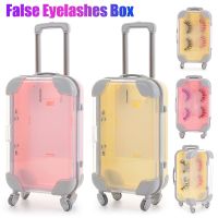 1PC Empty Eyelash Mink Eyelashes Package Box Mini Trolley Luggage for Lashes Cases 3D Mink Lashes Bulk Lash Box Makeup Suitcase