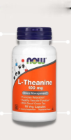 NOW Foods, L-Theanine, size 100 mg, contains 90 capsules of vegetable capsules.