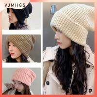 VJMHGS หลายสี หมวกถักนิตติ้ง ผู้หญิง/ผู้ชาย แข็งน่ารัก หมวกบีนนี่ผู้หญิง ของใหม่ หมวกฤดูใบไม้ร่วงฤดูหนาว กิจกรรมกลางแจ้งกลางแจ้ง