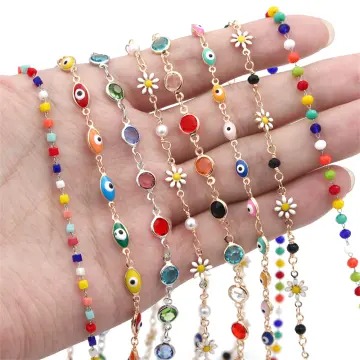 Amazon.com: Chicque Boho Choker Handmade Short Necklace Cute Daisy Beaded  Necklace Chain Colorful Chain Beach Party for Women and Girls: Clothing,  Shoes & Jewelry