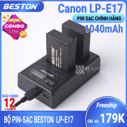 Bộ 2 Pin LP-E17 + Sạc Đôi LP-E17 Beston Cho Canon 77D 750D 760D 800D 8000D