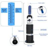 Handheld Refractometer 0-40% Brix 0-25% Fruit sweetness meter Tester Automatic temperate compensation