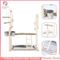 Set Parrot Cage Bird Swing เล่น Ladder Parrot Standing Rod Feeder Cup Cup