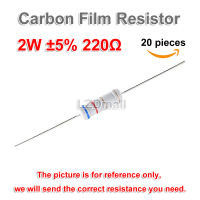 20pcs 2W Carbon Film Resistors 220 ohm 5% 220R Resistor Resistance