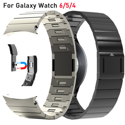 สายเหล็กสแตนเลสสำหรับนาฬิกา Samsung Galaxy Watch 4 5 6 40Mm 44Mm 47หัวเข็มขัดแม่เหล็กแบบไม่มีช่องว่างนาฬิกาแฟชั่น5 Pro 45Mm