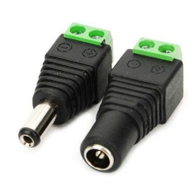 【Thriving】 20คู่ DC Power Connector 5.5*2.1มม. ขั้วต่อชายและหญิง Led Adapter กล้องวงจรปิดแปลง LED Strip Connection