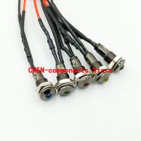 2PCS Oxidized Black 6MM Metal Indicator Light 110V 220V With Cable 20CM F3 Panel Power Work Signal Light Astigmatism Spotlight