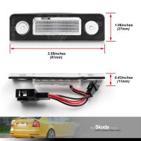 2X White Canbus Error Free LED License Number Plate Light for Skoda Octavia MKII 1Z A5 09-13 Roomster 5J 06-10 Rear Tag Lamps