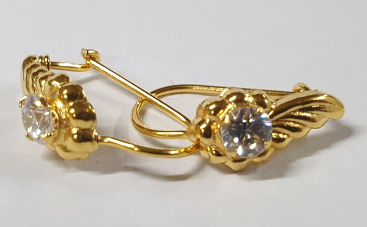 Aksesoris emas muda anting model sayap batu putih - 1gr | Lazada Indonesia