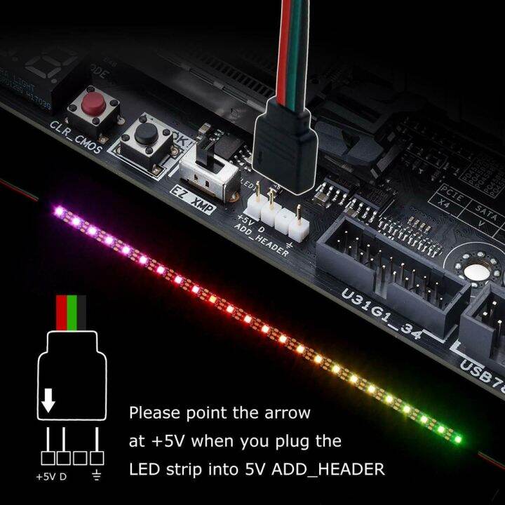 Ws2812b Rgb Led Strip For Asus Aura Sync / Msi Mystic Light Sync ...