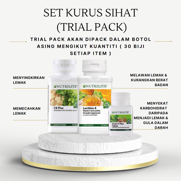 Amway Nutrilite Set Kurus Trial Repacked (LecithinE 30's + Green T
