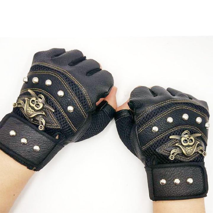 motorcycle-riding-outdoor-non-slip-leather-male-female-metal-half-finger-gloves