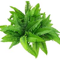 35cm Artificial Boston Fern Bush Plant Tropical Greenery Bush Embellishing Holiday Florals,Indoor Outside Party for Christmas Flower Arrangements