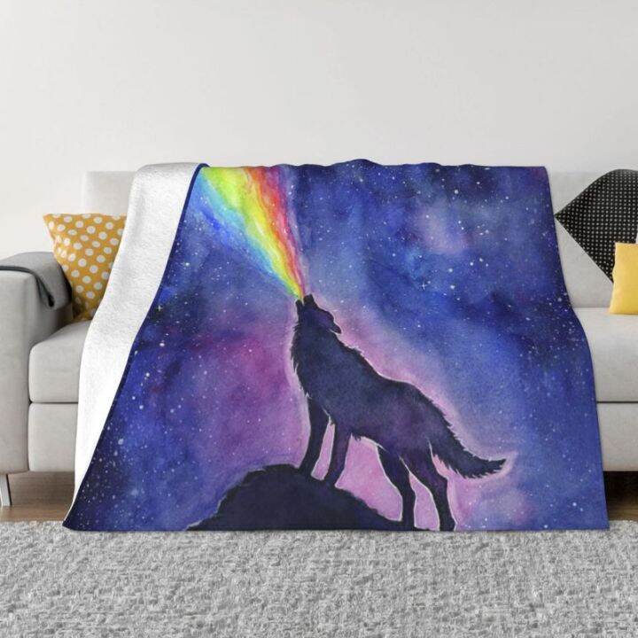 in-stock-rainbow-wolf-space-galaxy-super-soft-wool-blanket-warm-flannel-wildlife-blanket-travel-bedroom-sofa-duvet-can-send-pictures-for-customization