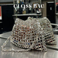 GLOSS SHOULDER BAG I พร้อมส่ง ถูกสุดในโชปี้ค้าบ กระเป๋าสะพายไหล่สีเงินอะไหล่เมทัลลิควิบวับ กระเป๋าสะพายสำหรับตัวมัมมารดา