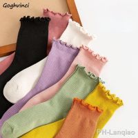 【LZ】✗❈✧  Meia feminina fungos 5 pares jk cores japonesas da moda colégio chique cores sólidas com elasticidade simples casual