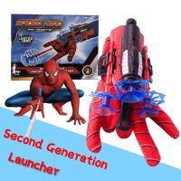 Spiderman Children Toys Marvel Hero Anime Figure Spider Man Figures Kawaii Kids Plastic Role Play Gloves Launcher Set Wrist Toy