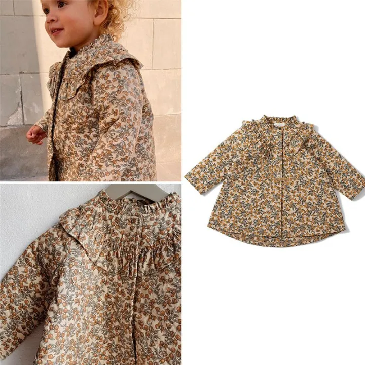 EnkeliBB Children Beautiful Jacket For Girls Vintage Style Brand Design  Toddler Girl Winter Coat Thicken long Jackets Orange | Lazada PH