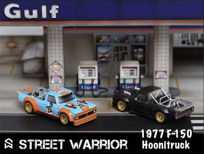 **Pre-Order** Street Weapon SW 1:64 1977 Ford F-150 Block43 Hoonitruck GULF / Matt Black Diecast Model Car