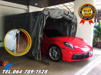 โรงจอดรถสำเร็จรูป เต็นท์จอดรถพับเก็บได้ CARSBRELLA รุ่น MPV SIZE S สำหรับรถยนต์ที่มีขนาดเล็ก - กลาง ปกป้องรถจากฝุ่น ฝน แสงแดดและสัตว์เลี้ยง