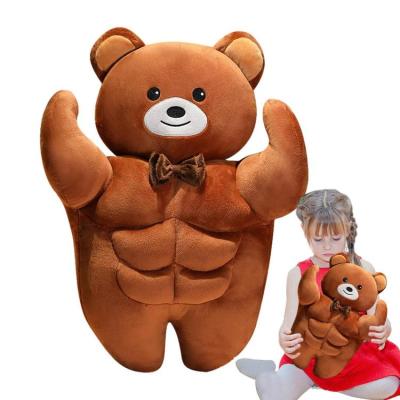 Muscle Bear Muscular Bear Doll Cute Body Pillows Cuddle Pillow Sleeping Pillows for Bed Animal Shaped Pillow Toy Gift for Girlfriend cute