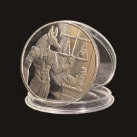 1pc Silver Plated Egyptian God Of Death Anubis Coin Copy Commemorative Coins Collection For Gift