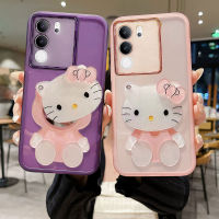 เคสVivo V29 5G ลายลูกแมวน่ารักกระจกแต่งหน้ามาพร้อมกับเลนส์ฟิล์มป้องกันกันกระแทกปลอกซิลิโคนใสนิ่มเคสโทรศัพท์ Vivo V29 5G เคสโทรศัพท์