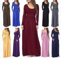 【YF】 Donsignet Woman Dress Spring/Autumn Casual Elegant Long-sleeved Round Neck Floor-Length  Dresses for Women