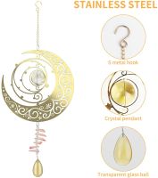 Hanging Metal Moon Crystal Design Wind Spinners Indoor Outdoor Garden Home Ramadan Eid Mubarak Decor Accessories Tuin Macrame