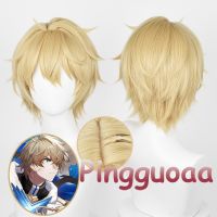 Manmei Honkai: Star Rail Gepard Cosplay Wig 30cm Light Blonde Short Hair Scalp Wigs Heat Resistant Synthetic Wig gjx