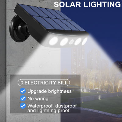 Solar Powered LED Wall Light Outdoor Street Lamps Motion Sensor Waterproof 3 Lighting Modes Garden Path Garage Yard Spotlight