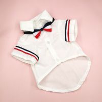 Pet Clothes Spring Summer Puppy Kitten Fashion Suit Small and Medium-sized Dog Bow Tie White Thin Shirt Chihuahua Yorkshire