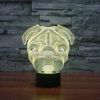 Cartoon Cute Pug Dog 3D LED Night Light 7Color Changing French bulldog SharPei Dog Table Lamp Baby Night Light Gift Home Decor