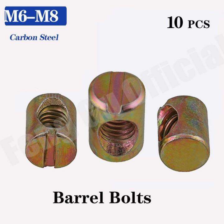 Barrel Nut [M6 M8] Dowel Slotted Furniture Nut for Beds Crib Chairs