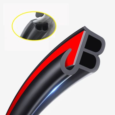☊□◎ 2M Self Adhesive Rubber Seal Strip for Car Window Door Engine Hood Cover Car Door Seal Edge Trim Noise Insulation Accessories