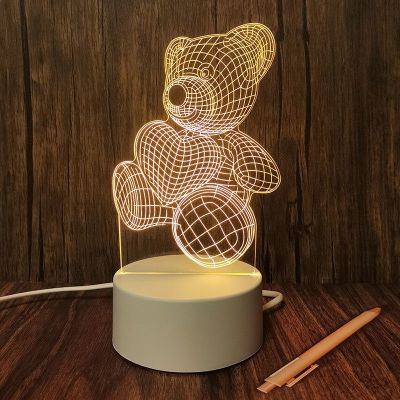 ♕ 3D Acrylic Led Night Lamp Lights USB Night Light Romantic Love Gift Christmas Valentines Day Wedding Decoration Home Room Decor