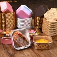 50Pcs 6.5x3.5cm Square Cupcake Paper Oil-proof Chiffon Roll Cake Cup Baking Muffin High Temperature Case Mold Holder Bag Accessories