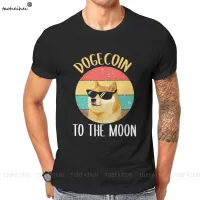 Bitcoin Cryptocurrency Art Dogecoin To The Moon Classic T Vintage Loose Cotton Mens Tshirt