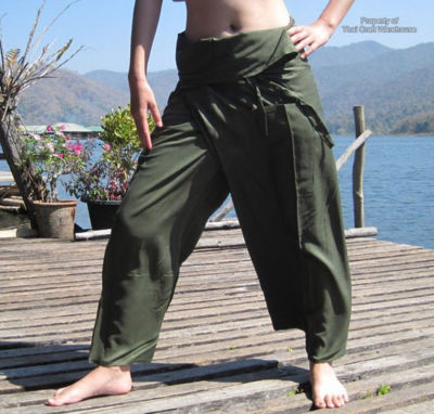 Asian pants rayon กางเกงเล ใส่สบาย ผ้าเรยอน สีสดใส เขียวเข็ม ใส่สบายไม่ร้อน มีความคล่องตัว