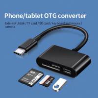 OQTO USB Type C Card Reader OTG Adapter Micro USB SD/TF Card Reader for Macbook Smartphone Data Transfer Cable U Disk Reader