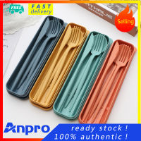 ANPRO ชุดเครื่องใช้บนโต๊ะอาหารแบบเรียบง่าย,วัสดุทำจากข้าวสาลีมาใหม่พร้อมกล่องสี