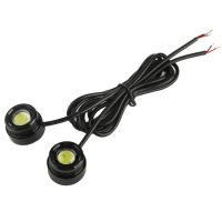 AutoAccessories 2X1.5W กันน้ำตาเหยี่ยวหลอดไฟ LED สีขาวไฟสำหรับยานพาหนะสายเคเบิลความยาว: 65ซม.