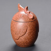 2021 new urn ceramics coarser pottery turned golden chicken animal cremation ash sealed pot can be used as a souvenir