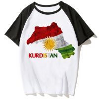 Kurdistan เสื้อยืด Y2K สไตล์ฮาราจูกุของผู้หญิงเสื้อผ้าการ์ตูน Y2k ญี่ปุ่น