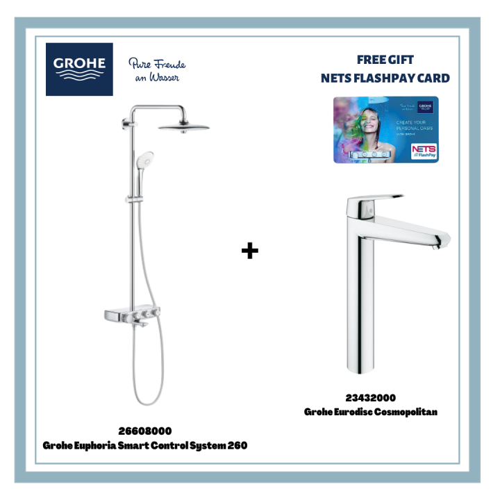 Grohe Euphoria Smart Control System 260 Mono Shower System With Bath
