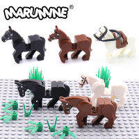 Marumine ทหารสงครามม้า MOC อิฐชิ้นส่วนอัศวินโรมันมินิสำเร็จรูปรุ่นอุปกรณ์ DIY สัตว์อานเชือก